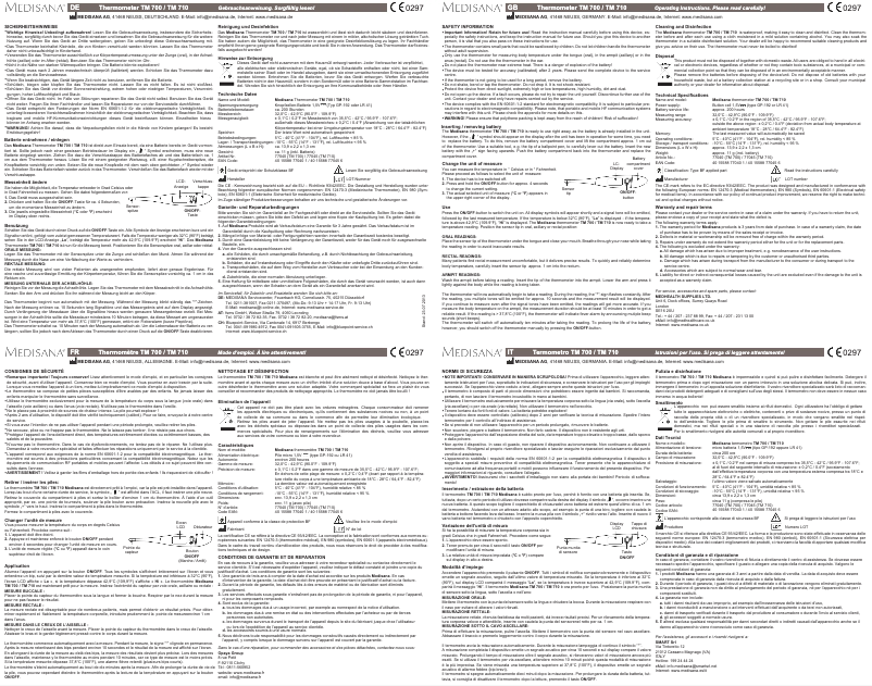 Página nº 1 - Manual de usuario Medisana TM 710