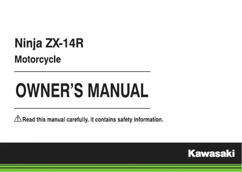 Imagen de la primera página del manual del dispositivo Ninja ZX-14R ABS SE (2018)