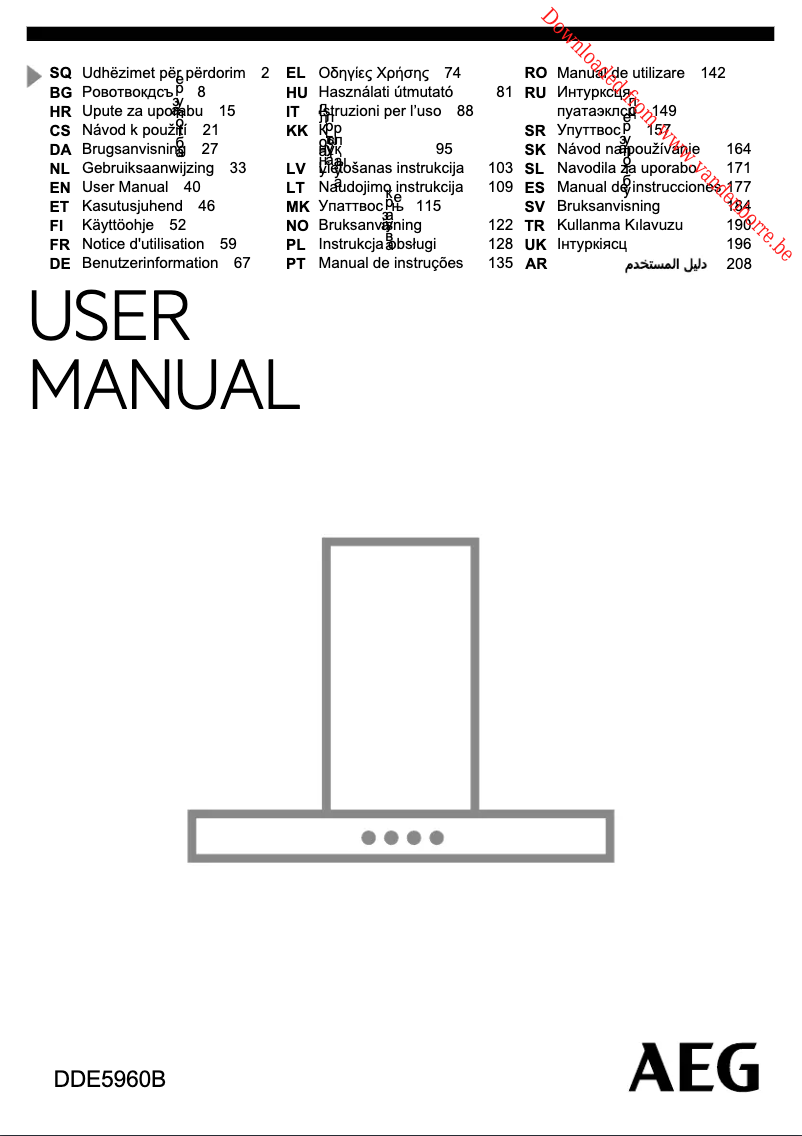 Imagen de la primera página del manual del dispositivo DDE5960B