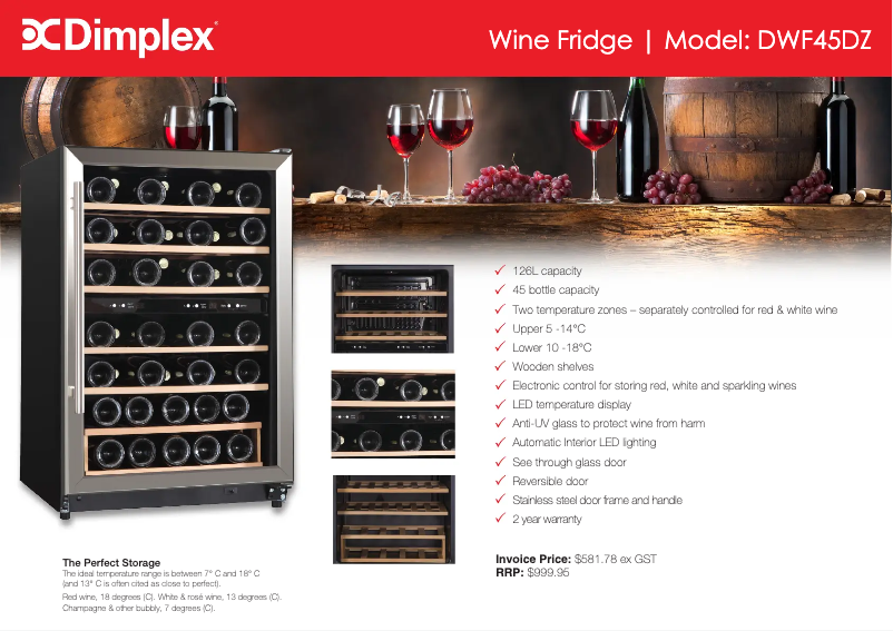 Página nº 1 - Ficha técnica Dimplex DWF45DZ