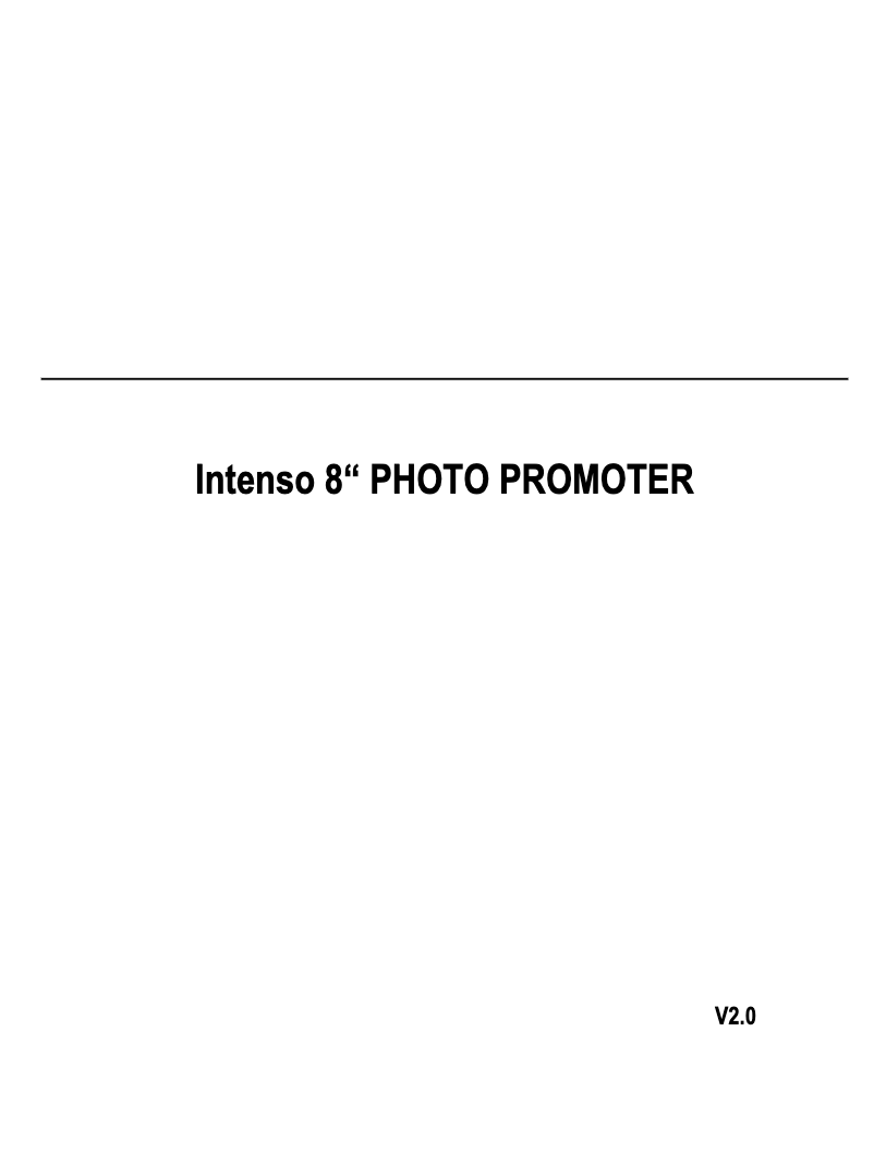 Imagen de la primera página del manual del dispositivo PhotoPromoter 8"