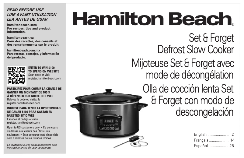 Imagen de la primera página del manual del dispositivo Set & Forget 33869