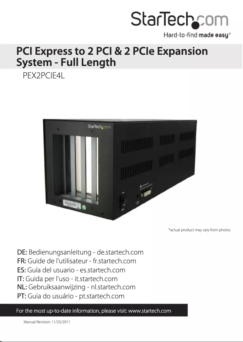 Imagen de la primera página del manual del dispositivo PEX2PCIE4L