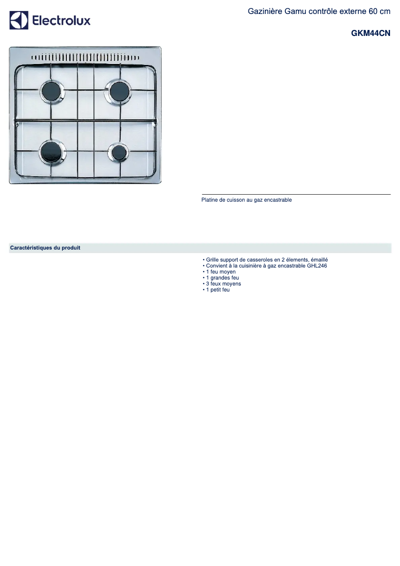 Página 1 del manual Manual de usuario Electrolux GKM44CN