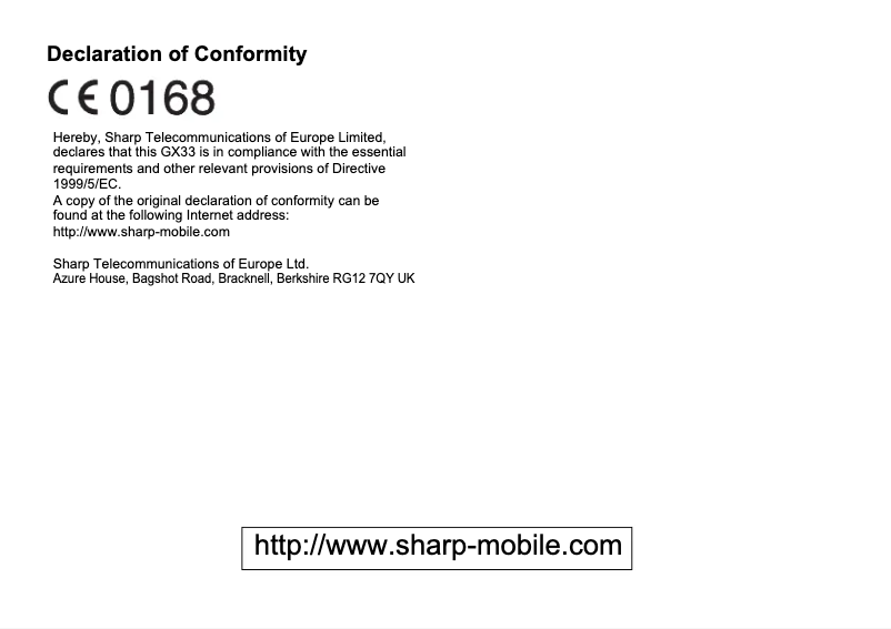 Página 1 del manual Manual de usuario Sharp GX33