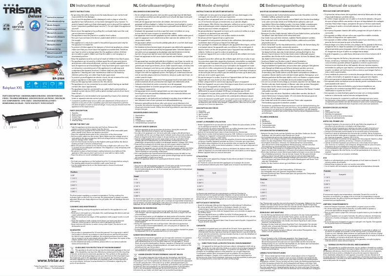 Imagen de la primera página del manual del dispositivo BP-2984AH