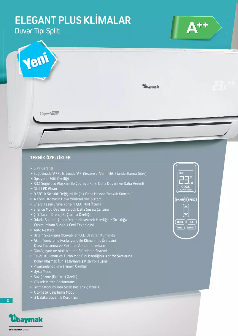 Página 1 del manual Manual de usuario Baymak Elegant Plus 09 R32 Split Klima
