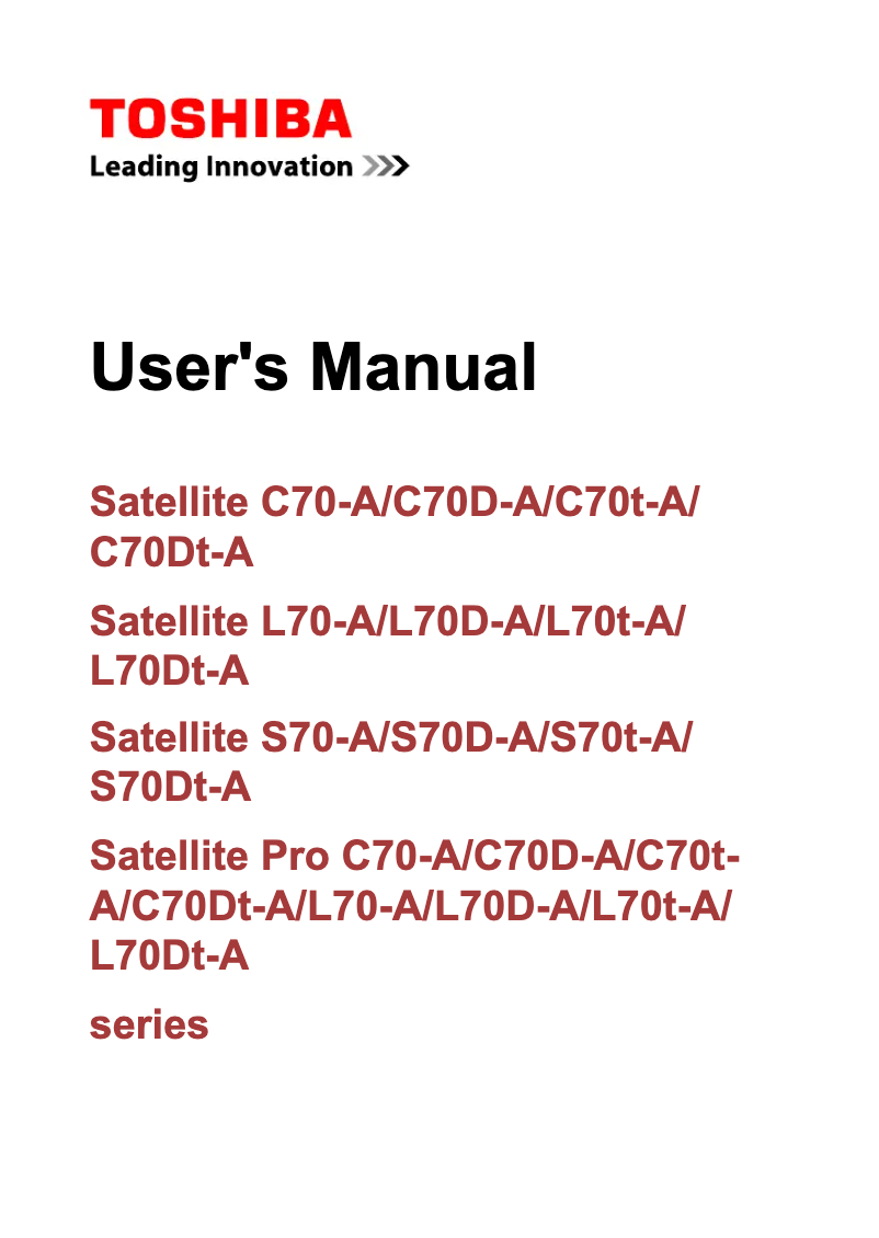 Página 1 del manual Manual de usuario Toshiba Satellite L70D-A