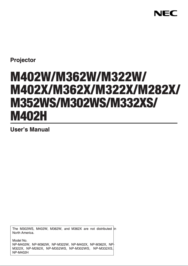 Imagen de la primera página del manual del dispositivo M282X