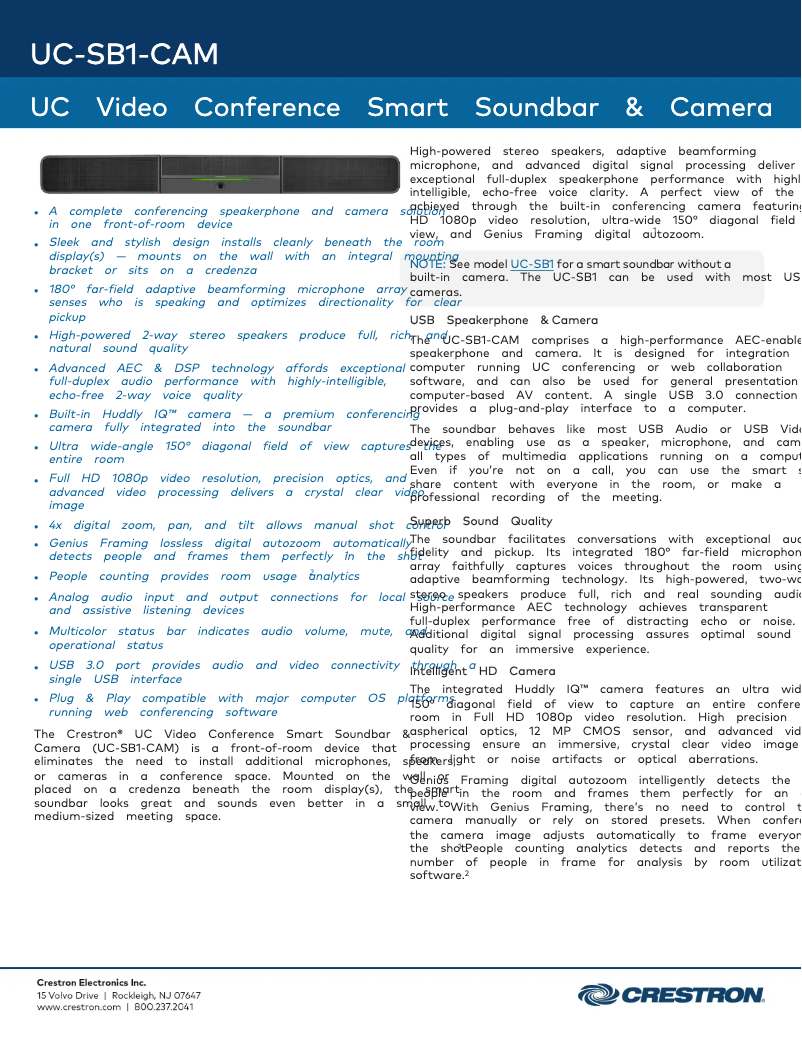Imagen de la primera página del manual del dispositivo UC-SB1-CAM