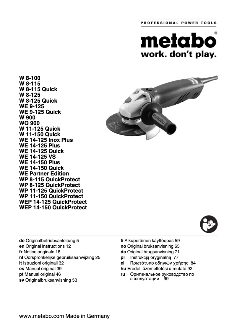 Imagen de la primera página del manual del dispositivo WE 14-125 Plus
