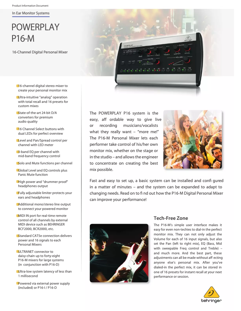 Imagen de la primera página del manual del dispositivo Powerplay P16-M