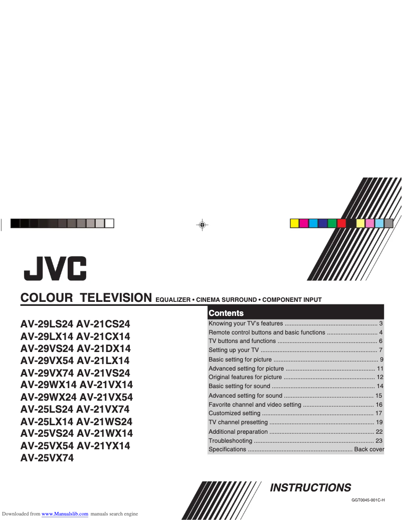 Página 1 del manual Manual de usuario JVC AV-29LX14