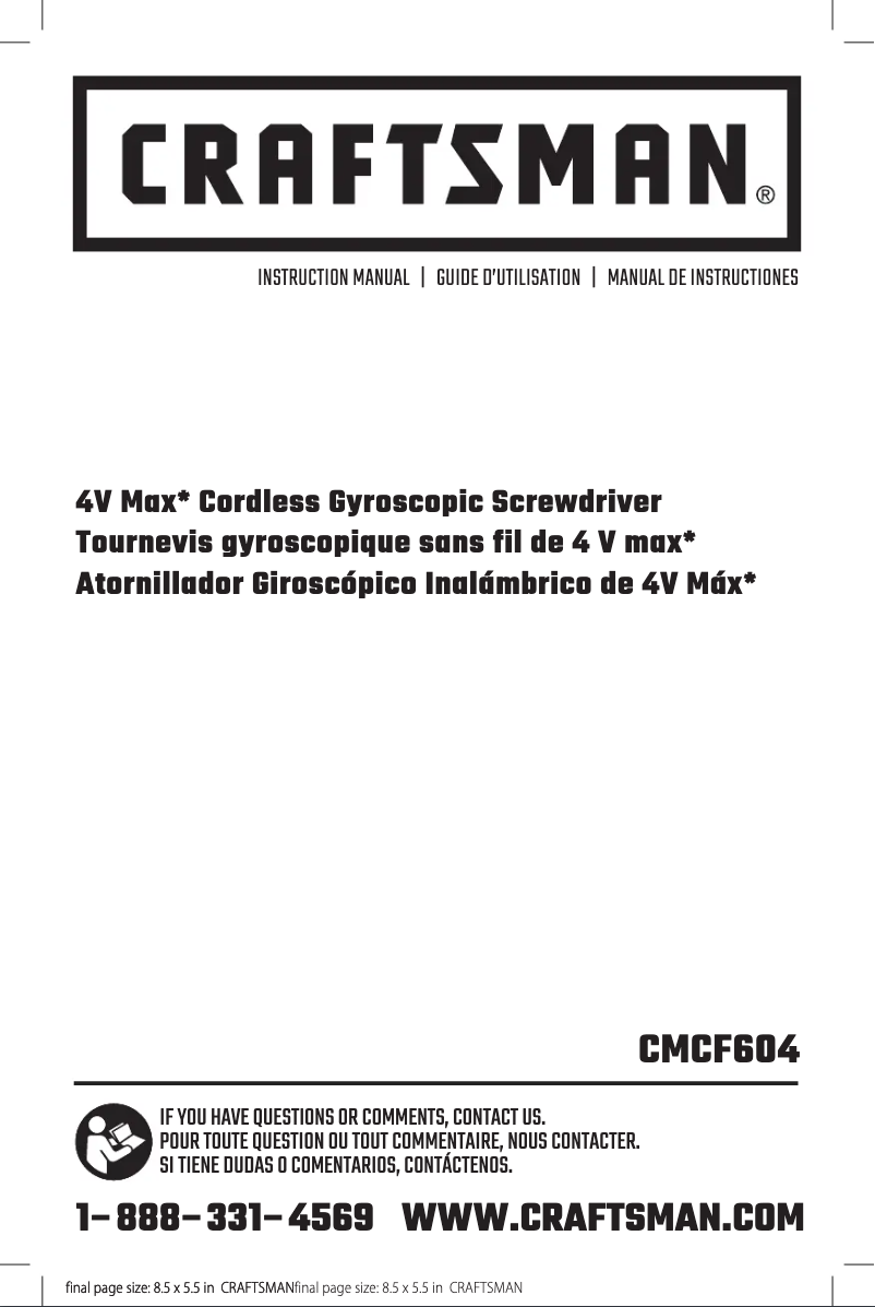 Página 1 del manual Manual de usuario Craftsman CMCF604