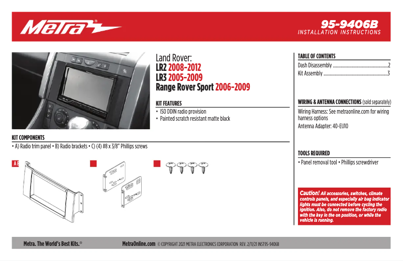Imagen de la primera página del manual del dispositivo 95-9406B