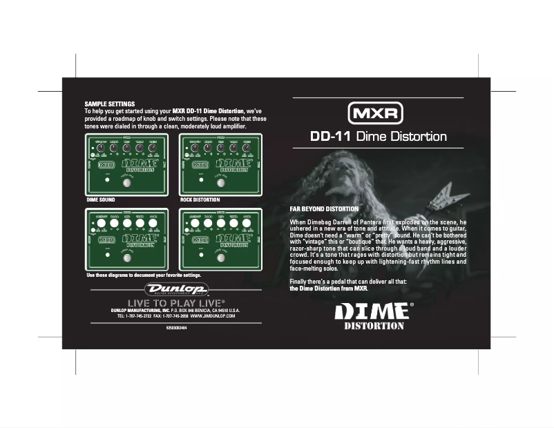 Imagen de la primera página del manual del dispositivo Dime Distortion DD-11