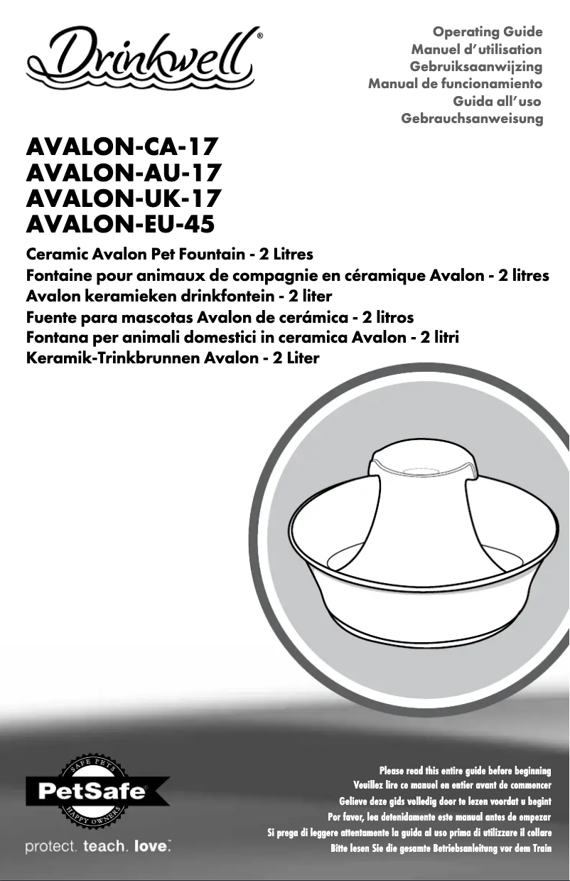 Página nº 1 - Manual de usuario PetSafe Drinkwell AVALON-UK-17
