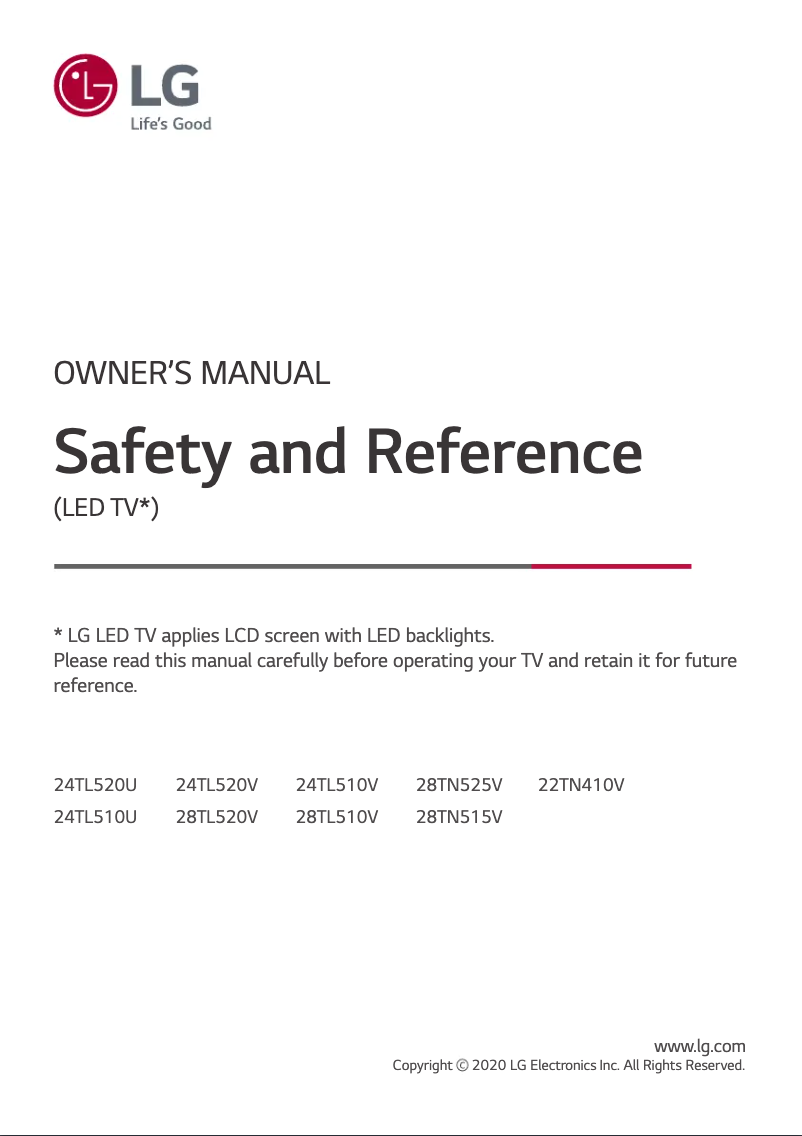 Imagen de la primera página del manual del dispositivo 24TL510U