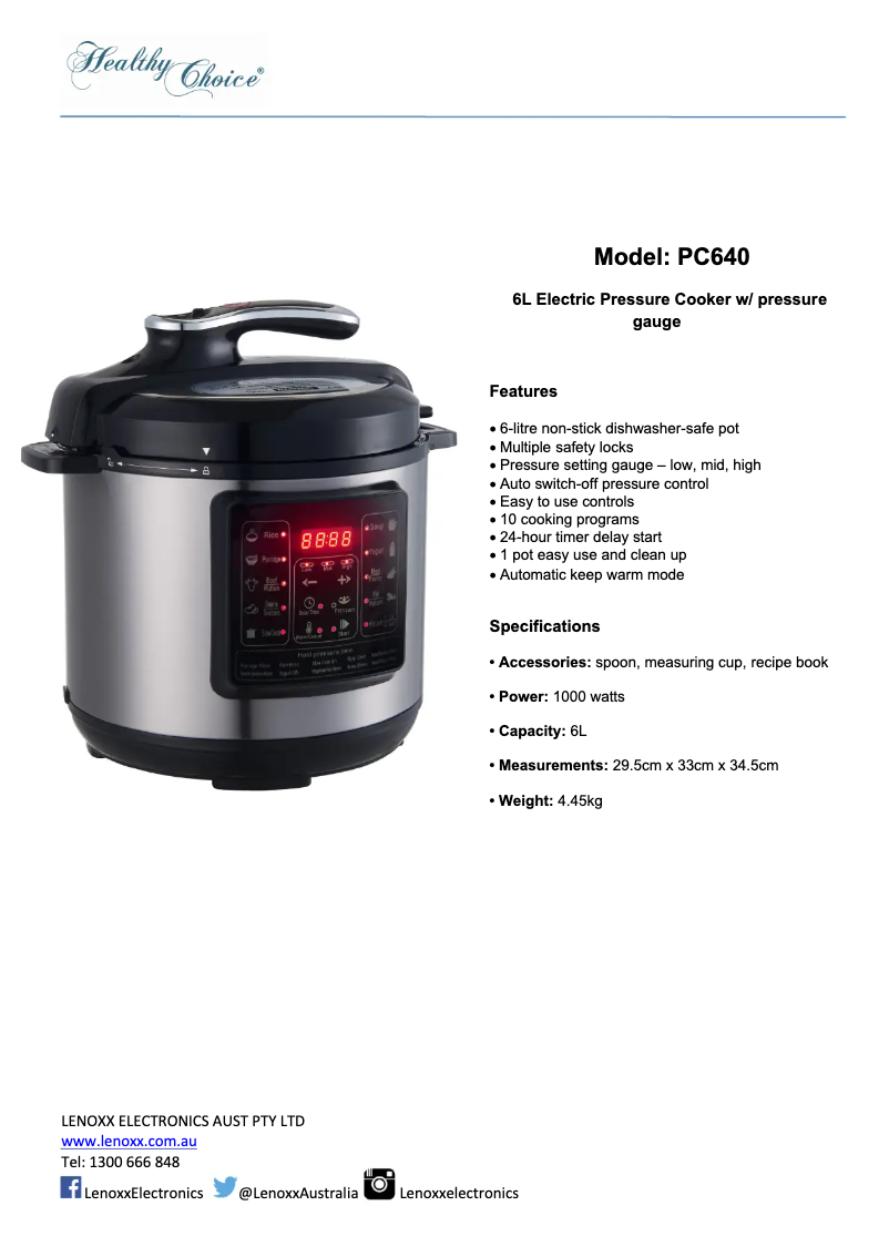 Imagen de la primera página del manual del dispositivo PC640