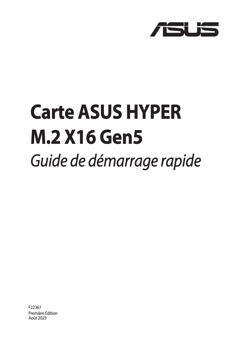 Página nº 1 - Manual de usuario Asus Hyper M.2 x16 Gen5