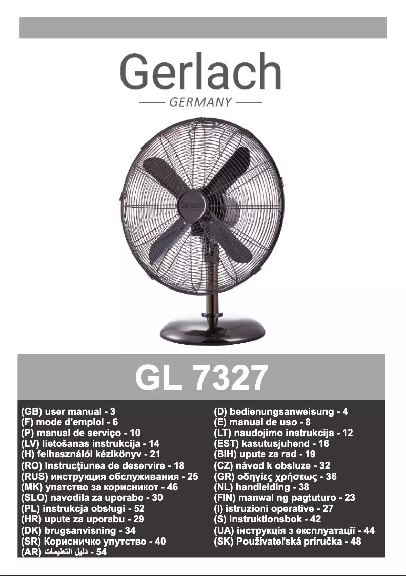 Imagen de la primera página del manual del dispositivo GL 7327