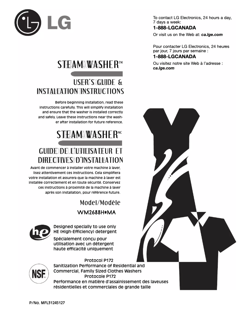 Página 1 del manual Manual de usuario LG WD-13514BDA