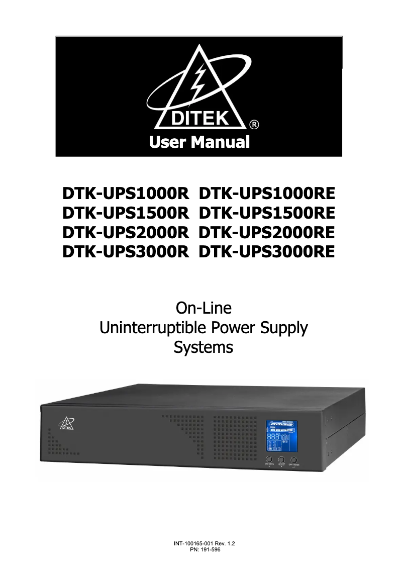 Imagen de la primera página del manual del dispositivo DTK-UPS3000RE
