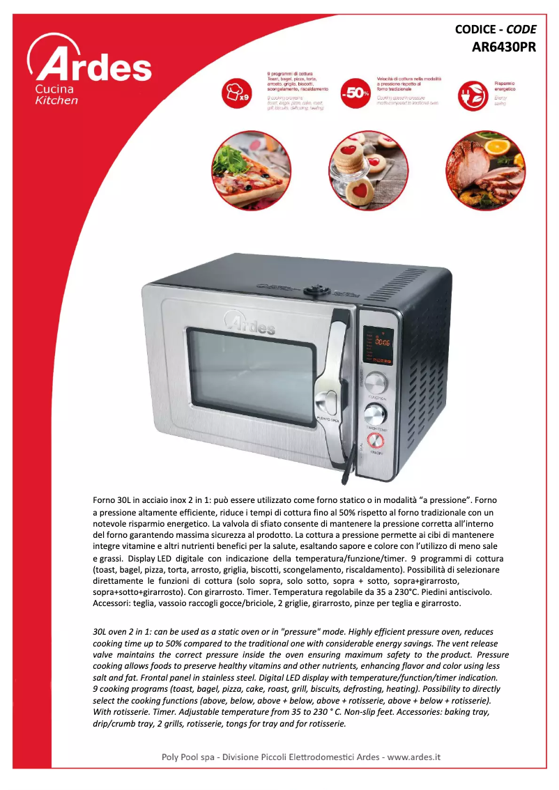 Página nº 1 - Ficha técnica Ardes AR6430PR