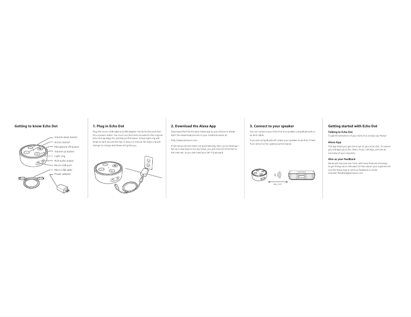 Imagen de la primera página del manual del dispositivo Echo Dot (2nd Generation)