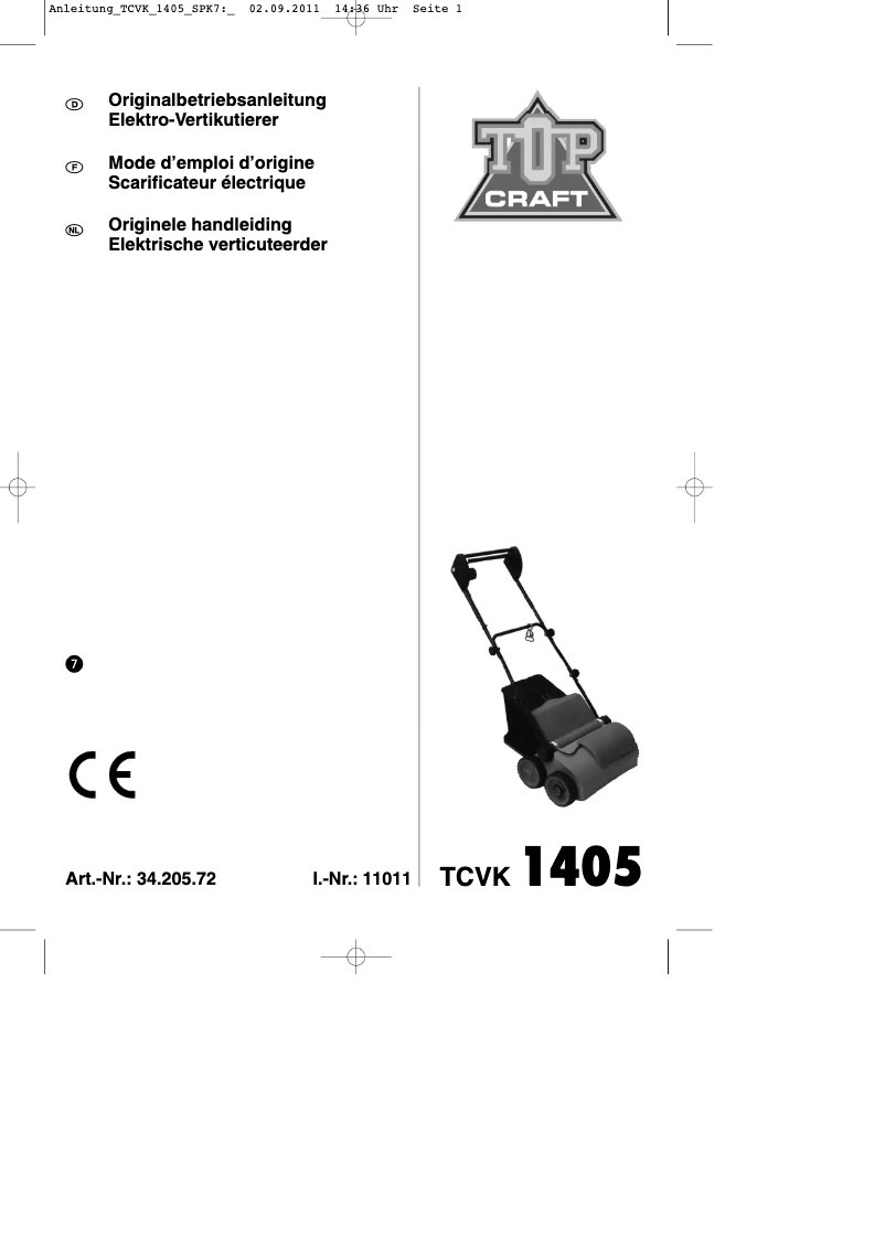 Página nº 1 - Manual de usuario Topcraft TCVK 1405