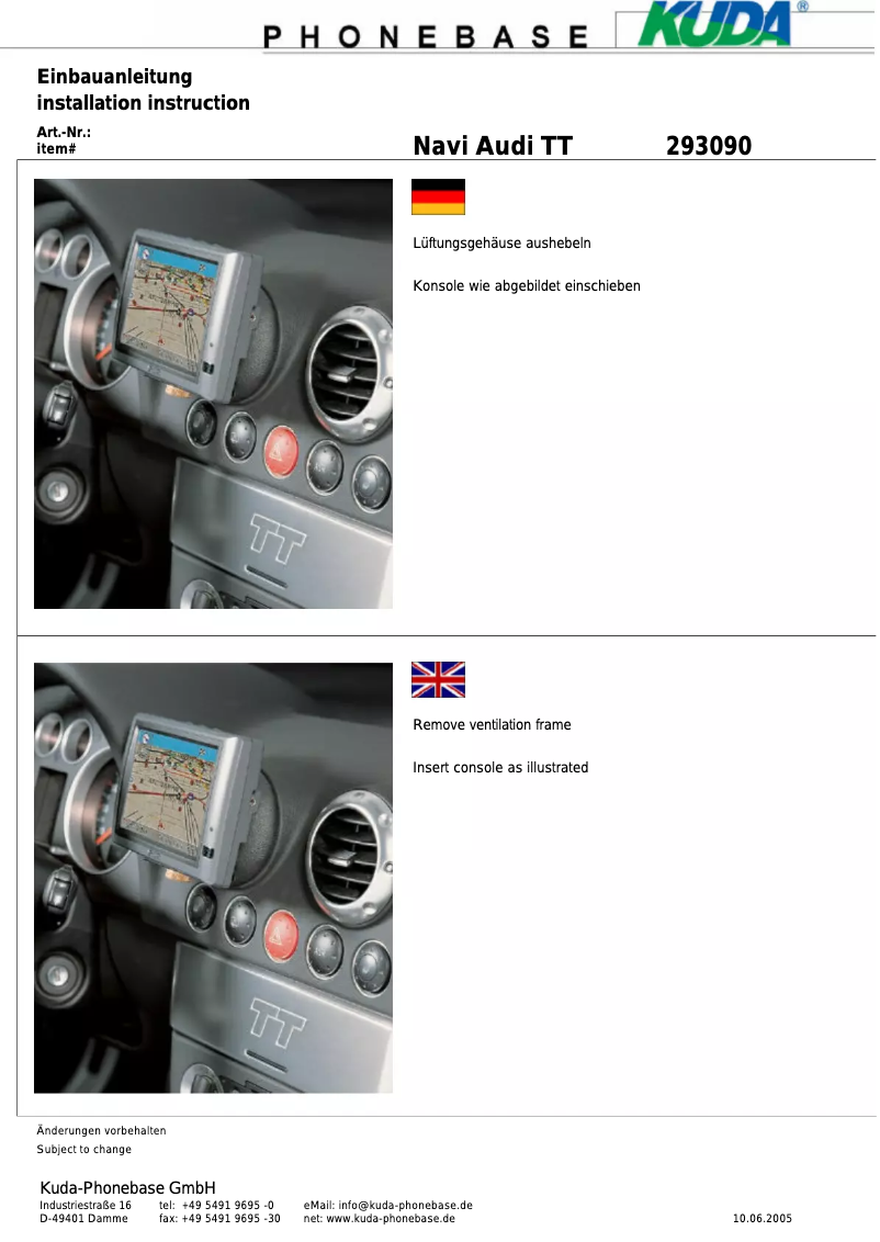 Imagen de la primera página del manual del dispositivo 293095