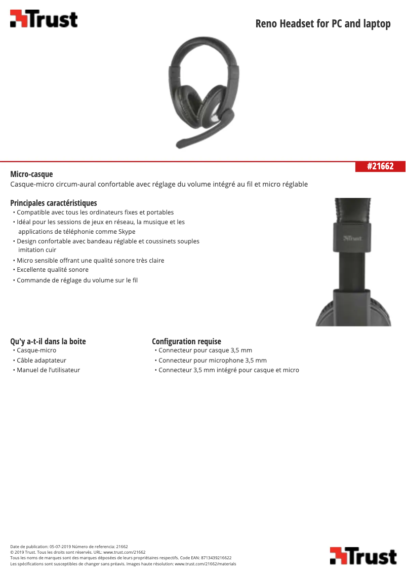 Imagen de la primera página del manual del dispositivo Reno