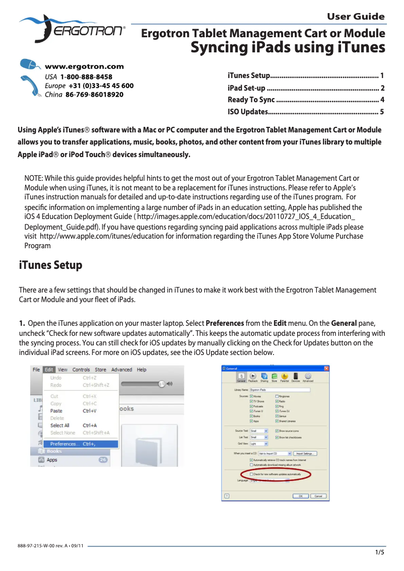 Página 1 del manual Manual de usuario Ergotron Tablet Mangement Desktop Module