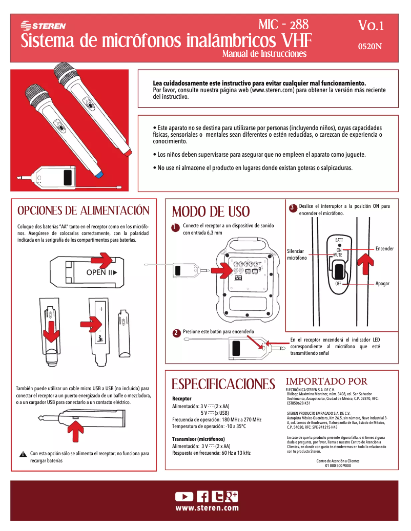 Página nº 1 - Manual de usuario Steren MIC-288