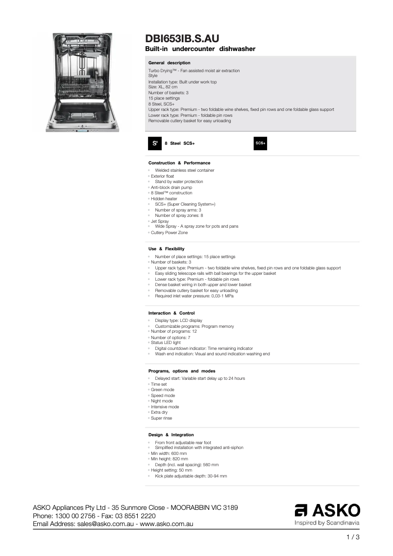Imagen de la primera página del manual del dispositivo DBI653IB.S.AU