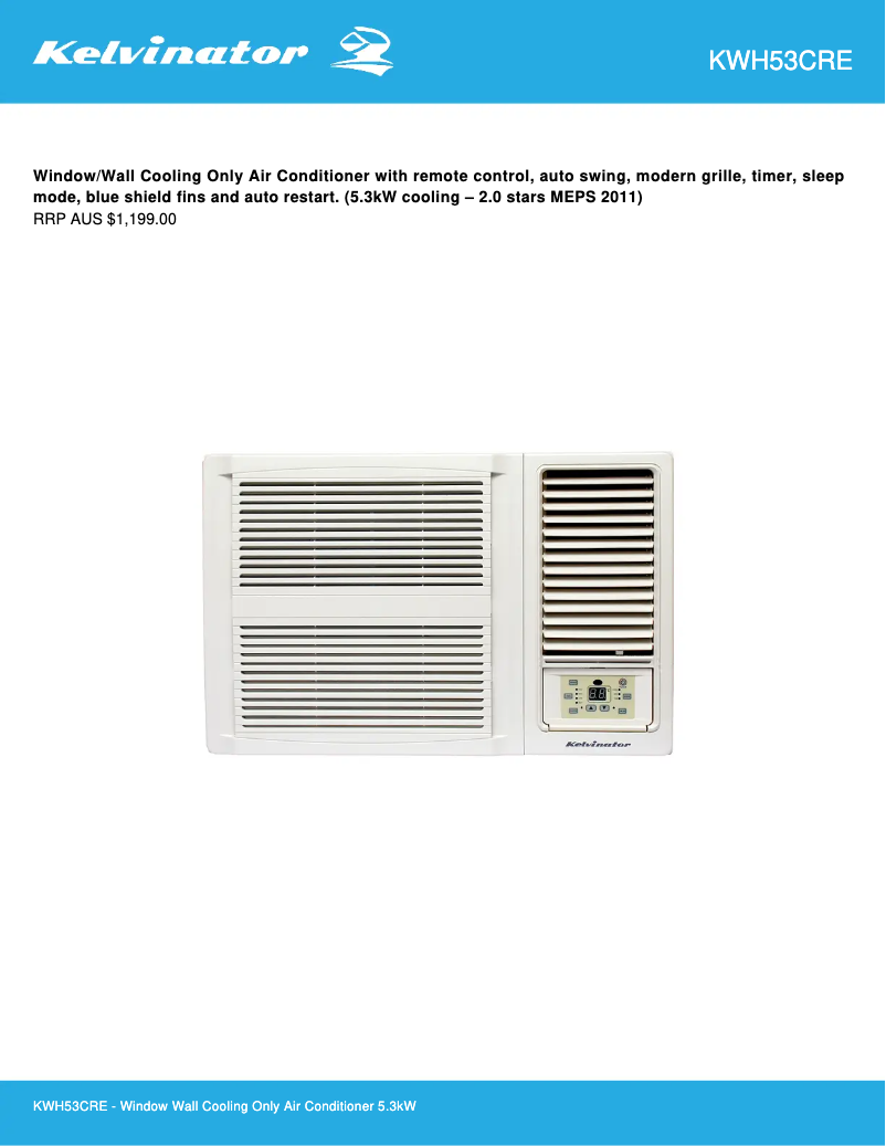 Página 1 del manual Ficha técnica Kelvinator KWH53CRE