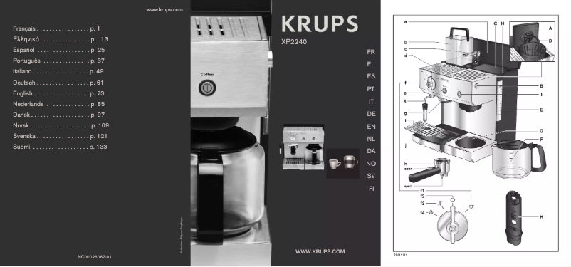 Imagen de la primera página del manual del dispositivo XP2240