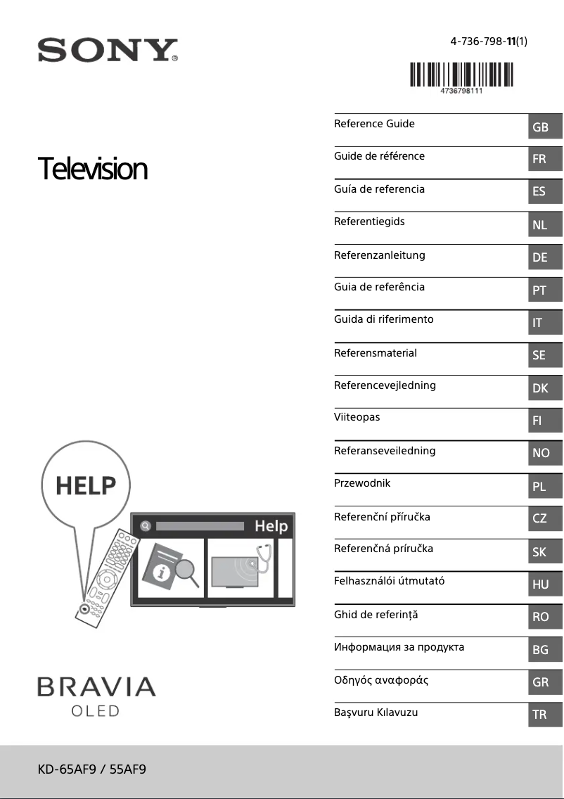 Imagen de la primera página del manual del dispositivo KD-55AF9