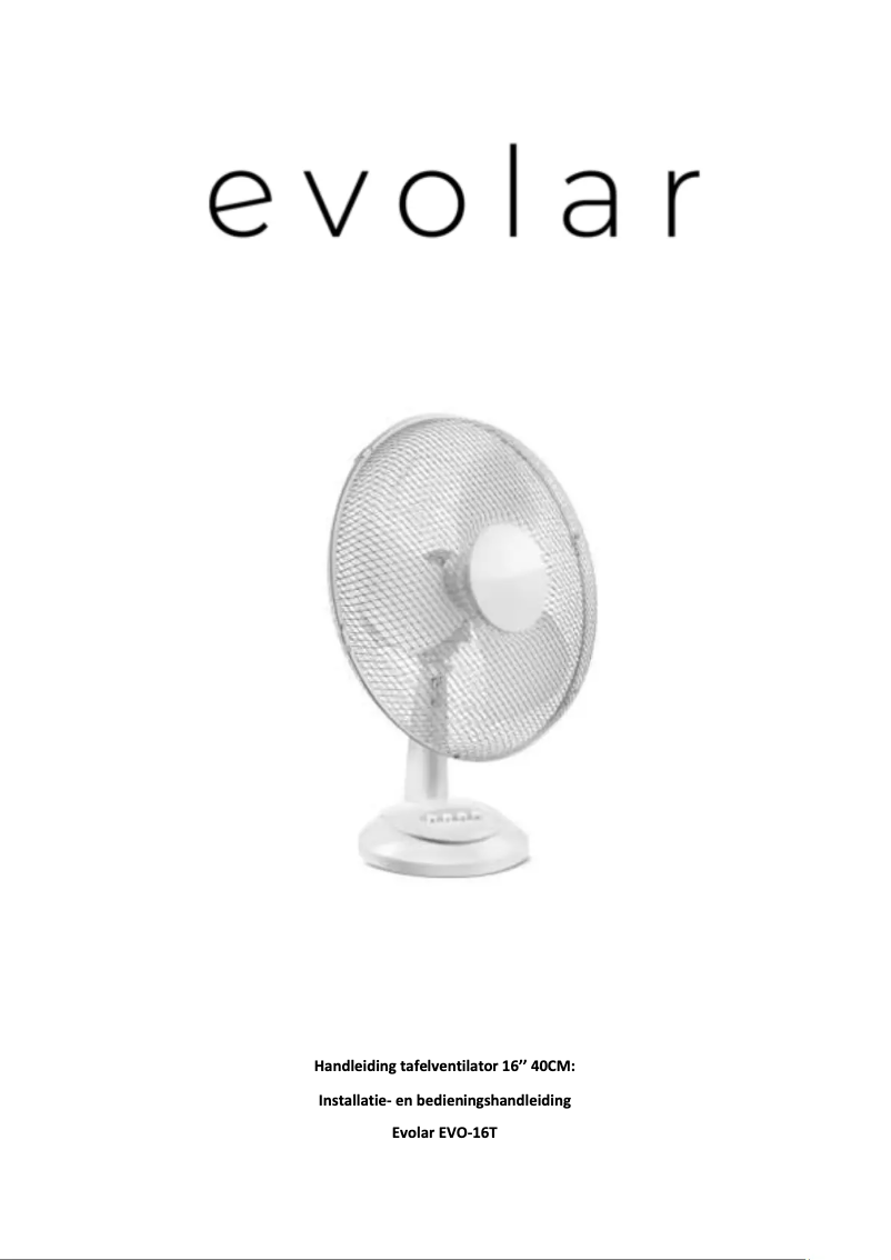 Página nº 1 - Manual de usuario Evolar EVO-16T