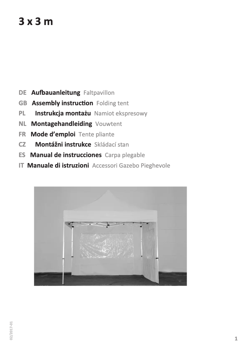 Imagen de la primera página del manual del dispositivo 3 x 3 m