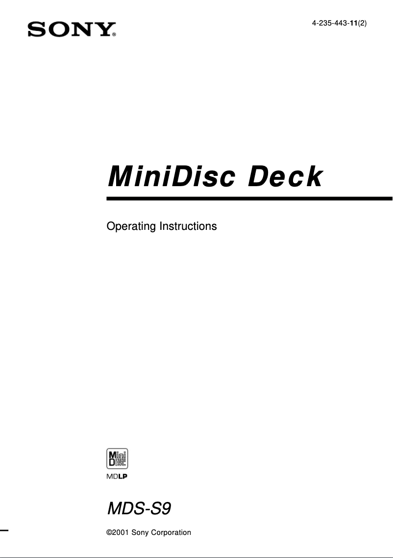 Página nº 1 - Manual de usuario Sony MDS-S9