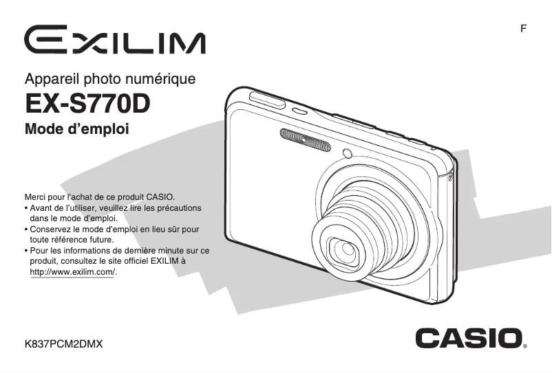 Imagen de la primera página del manual del dispositivo Exilim EX-S770D