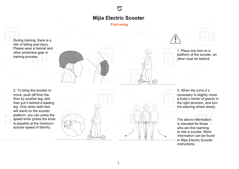 Página 1 del manual Manual de usuario Xiaomi MiJia Electric