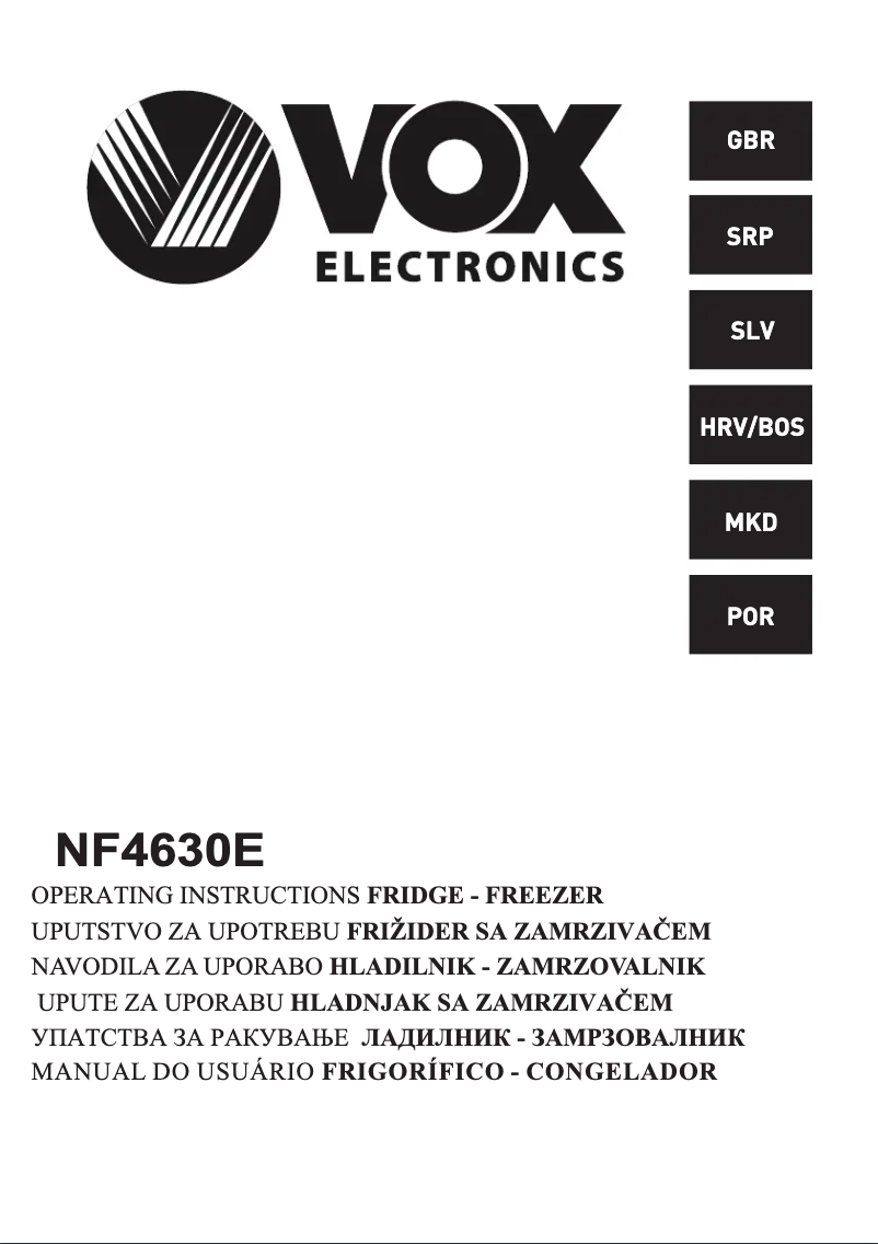Página 1 del manual Manual de usuario VOX NF4630E