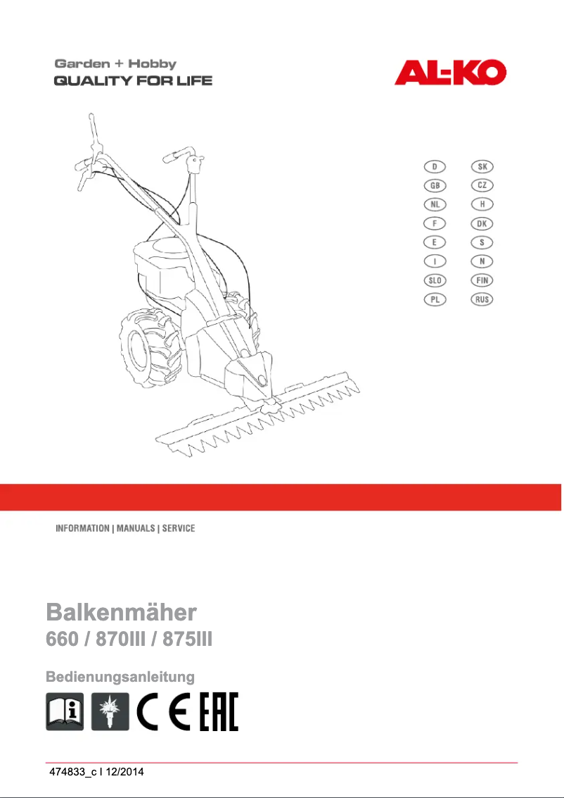Página 1 del manual Manual de usuario AL-KO BM 875 III