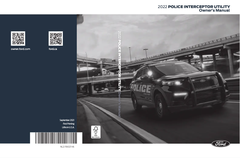 Imagen de la primera página del manual del dispositivo Police Interceptor Utility (2022)