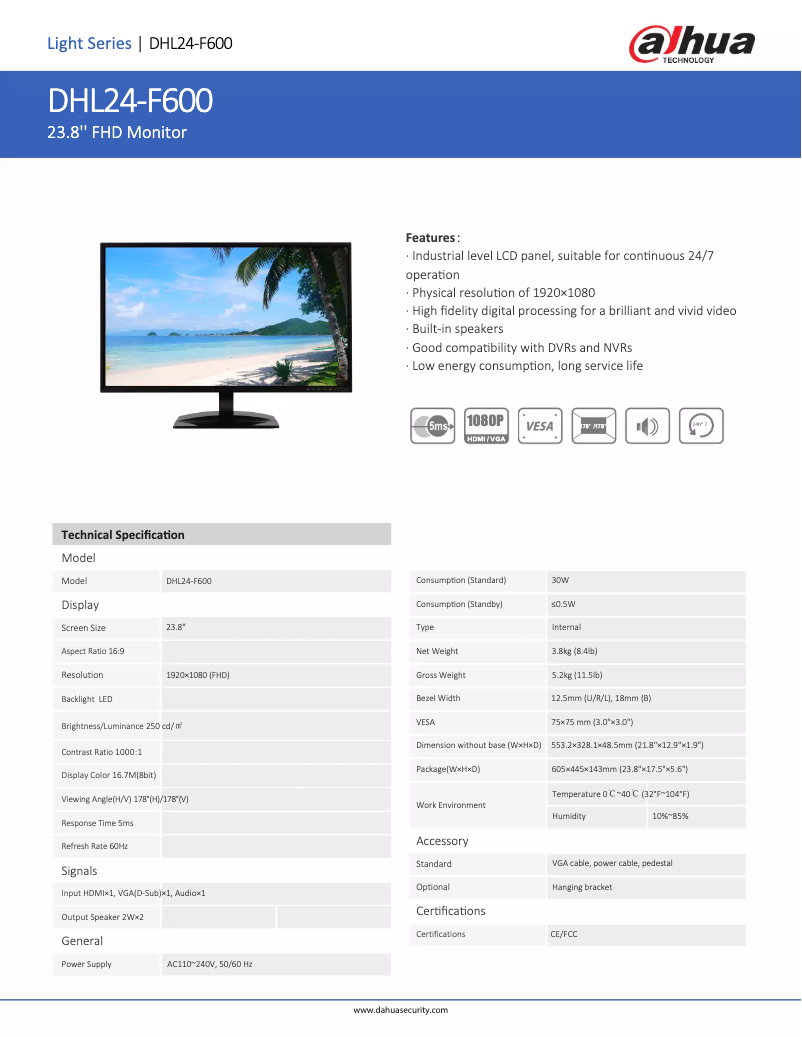 Imagen de la primera página del manual del dispositivo DHL24-F600