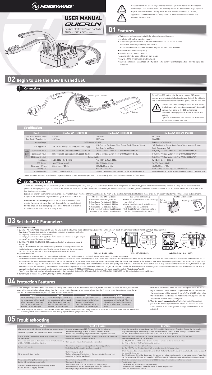 Página 1 del manual Manual de usuario Hobbywing HW30120000