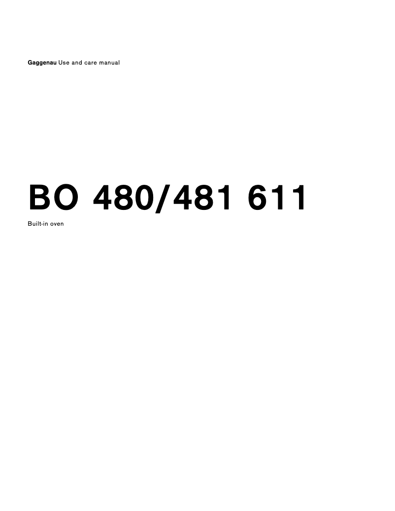 Página 1 del manual Manual de usuario Gaggenau BO480611