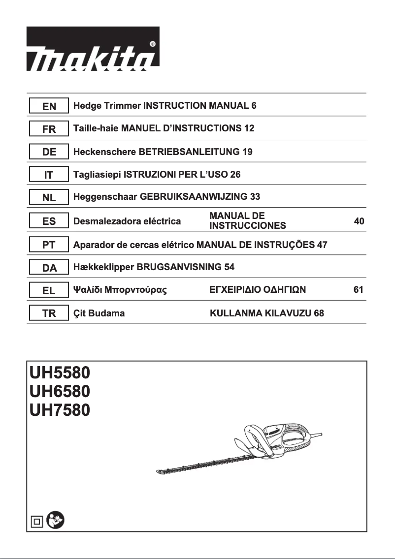 Página 1 del manual Manual de usuario Makita UH7580